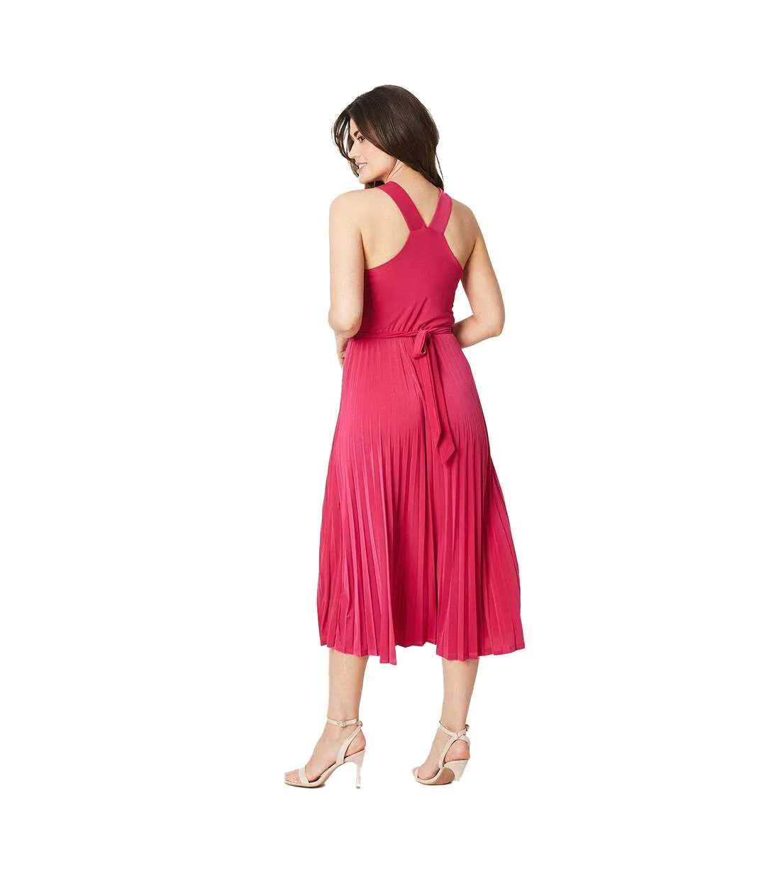 Robe longue femme rose Principles