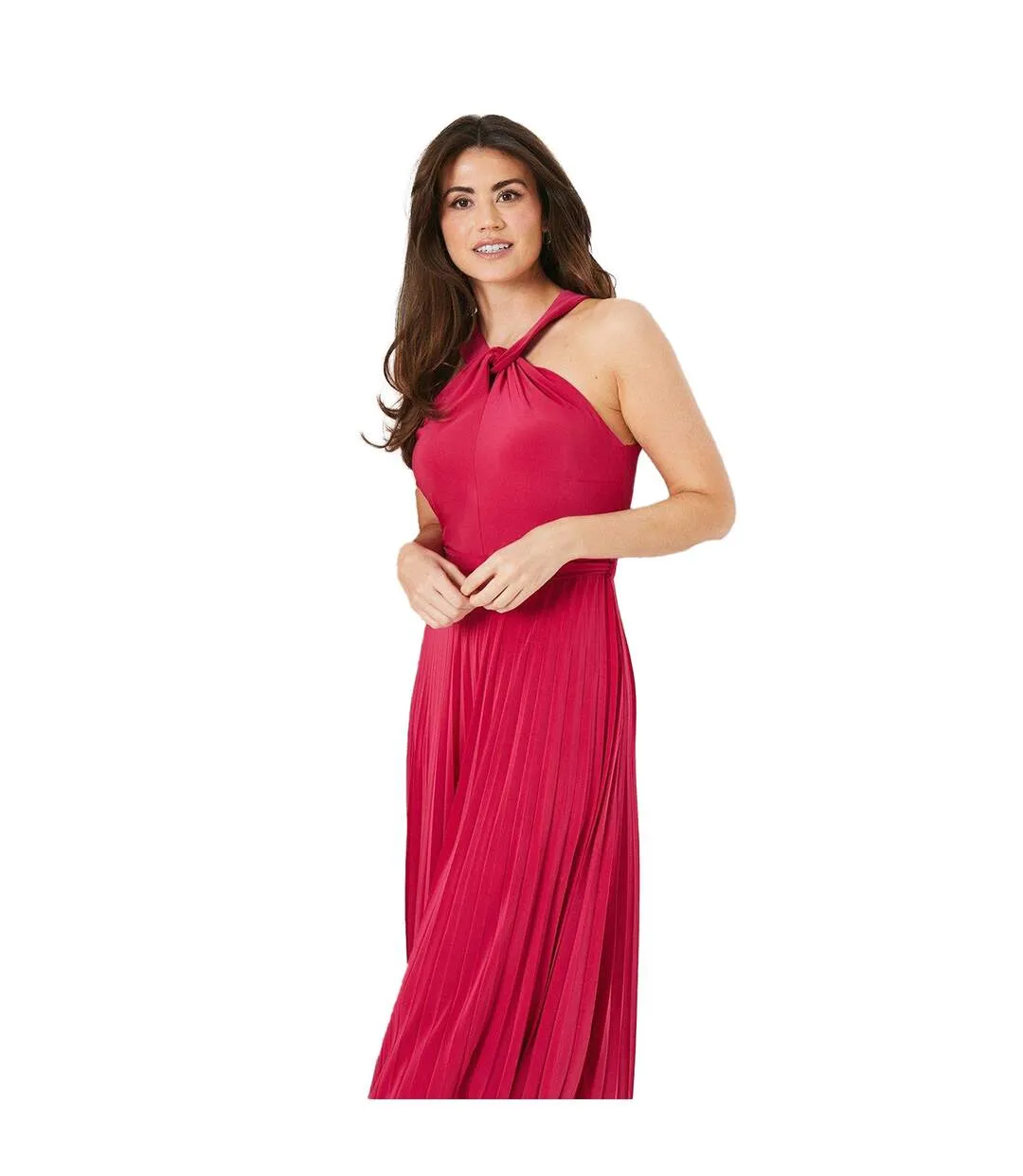 Robe longue femme rose Principles