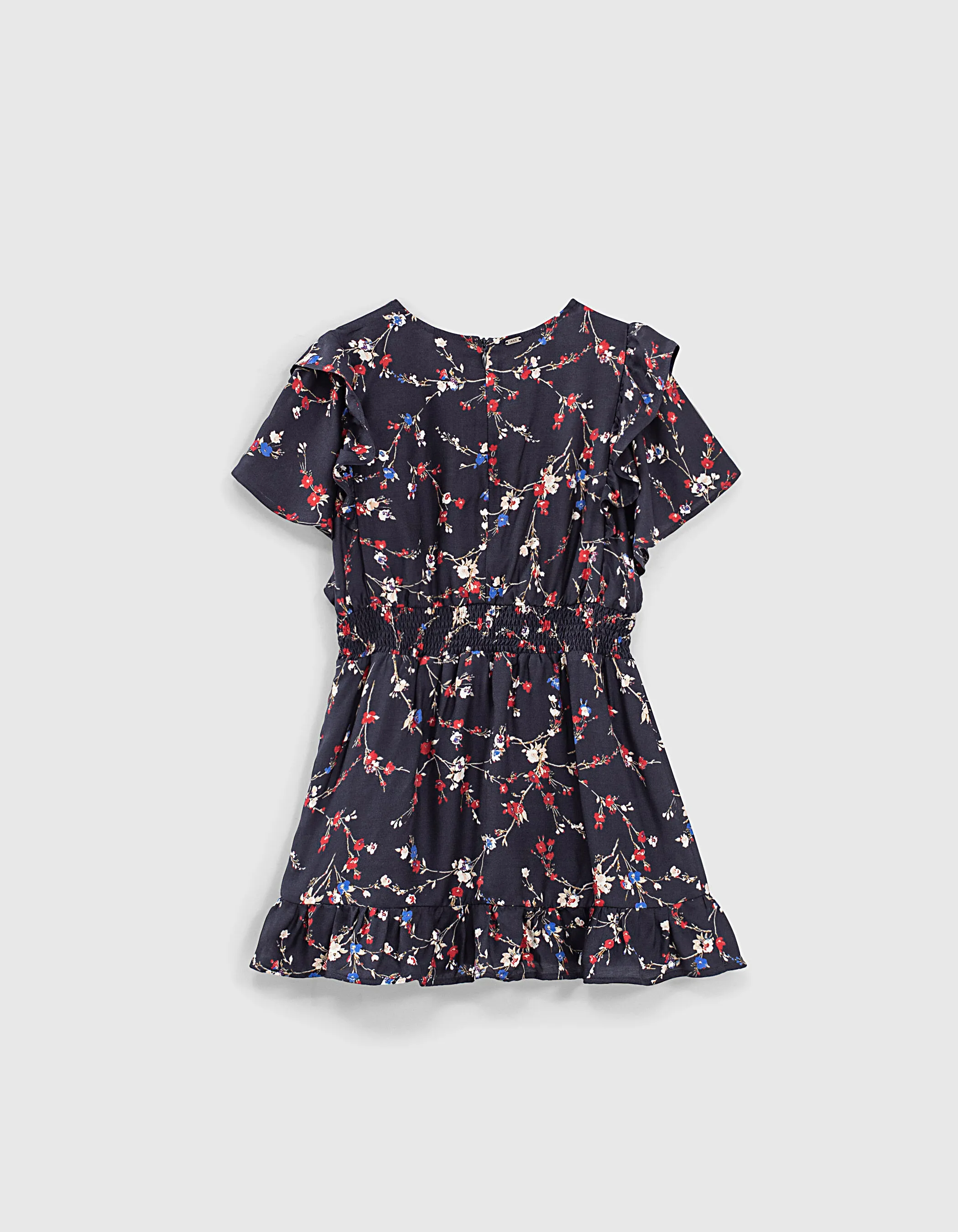 Robe marine mini me imprimé fleurs fille 