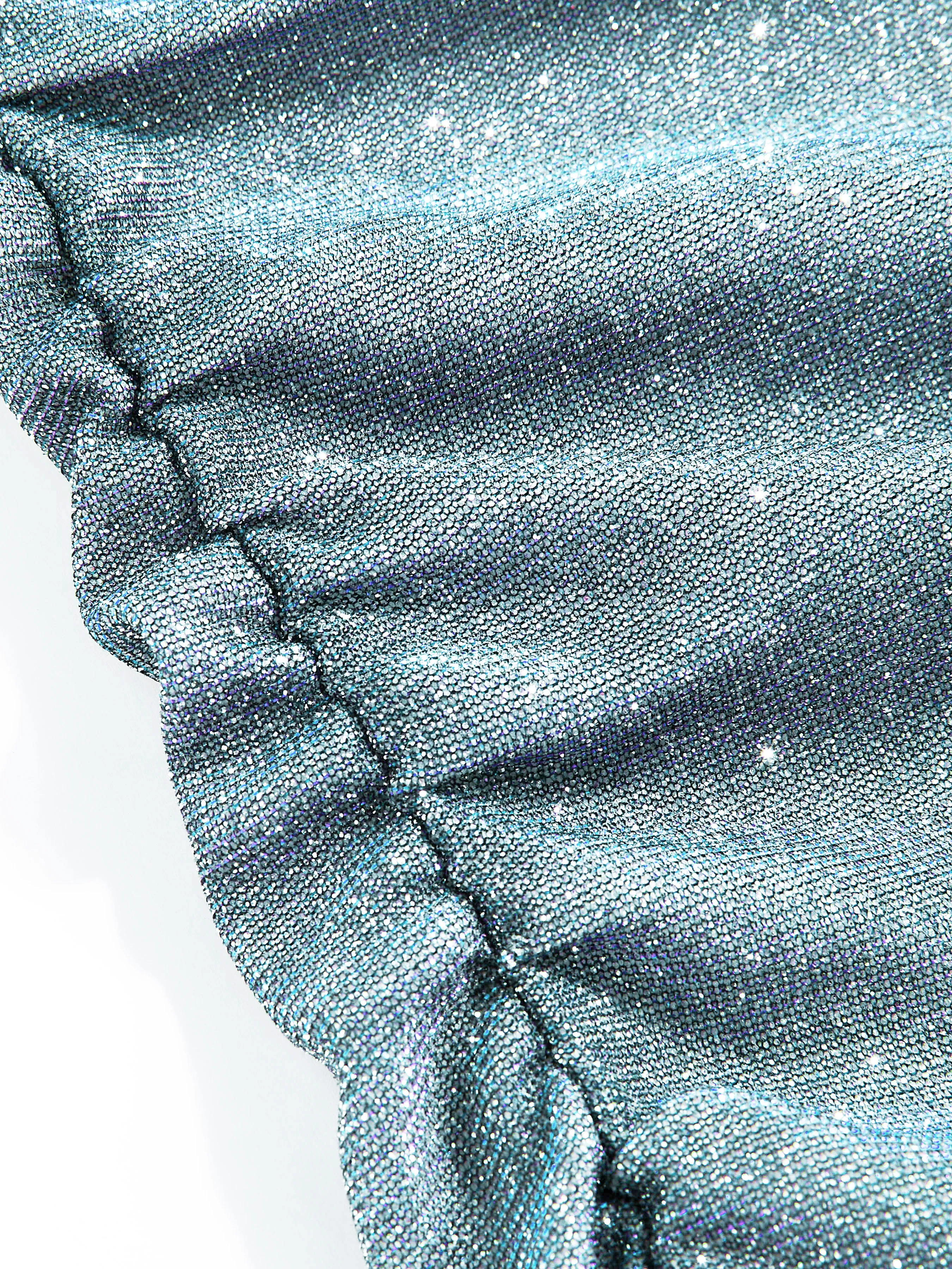 Robe mini plissée à paillettes étoilées