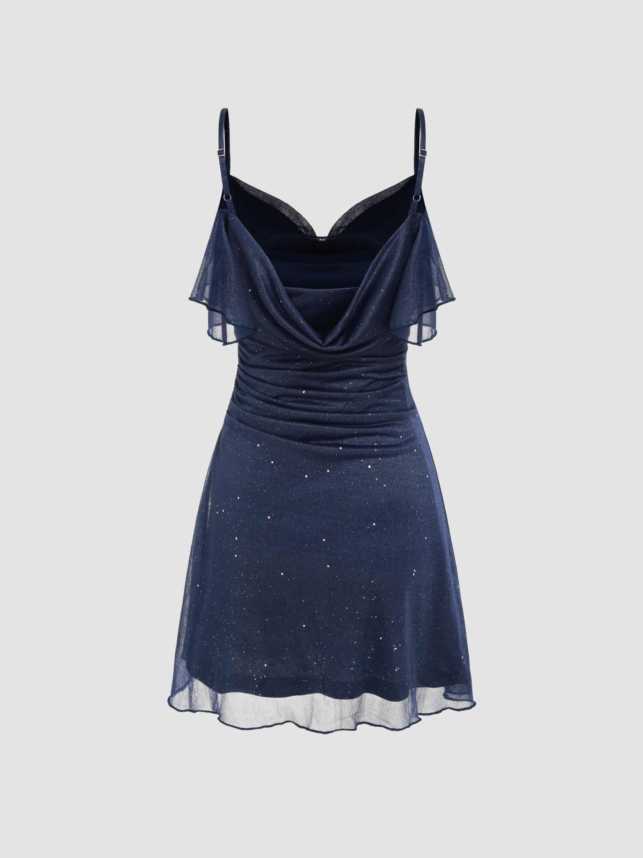 Robe mini plissée à paillettes