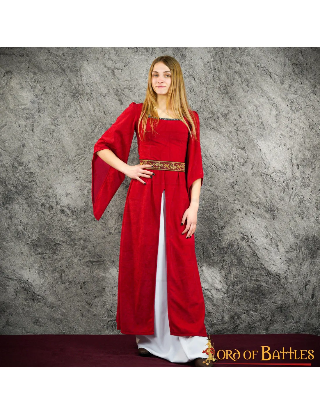 Robe Médiévale Courtisane Jimena - Rouge ⚔️ Boutique Épées