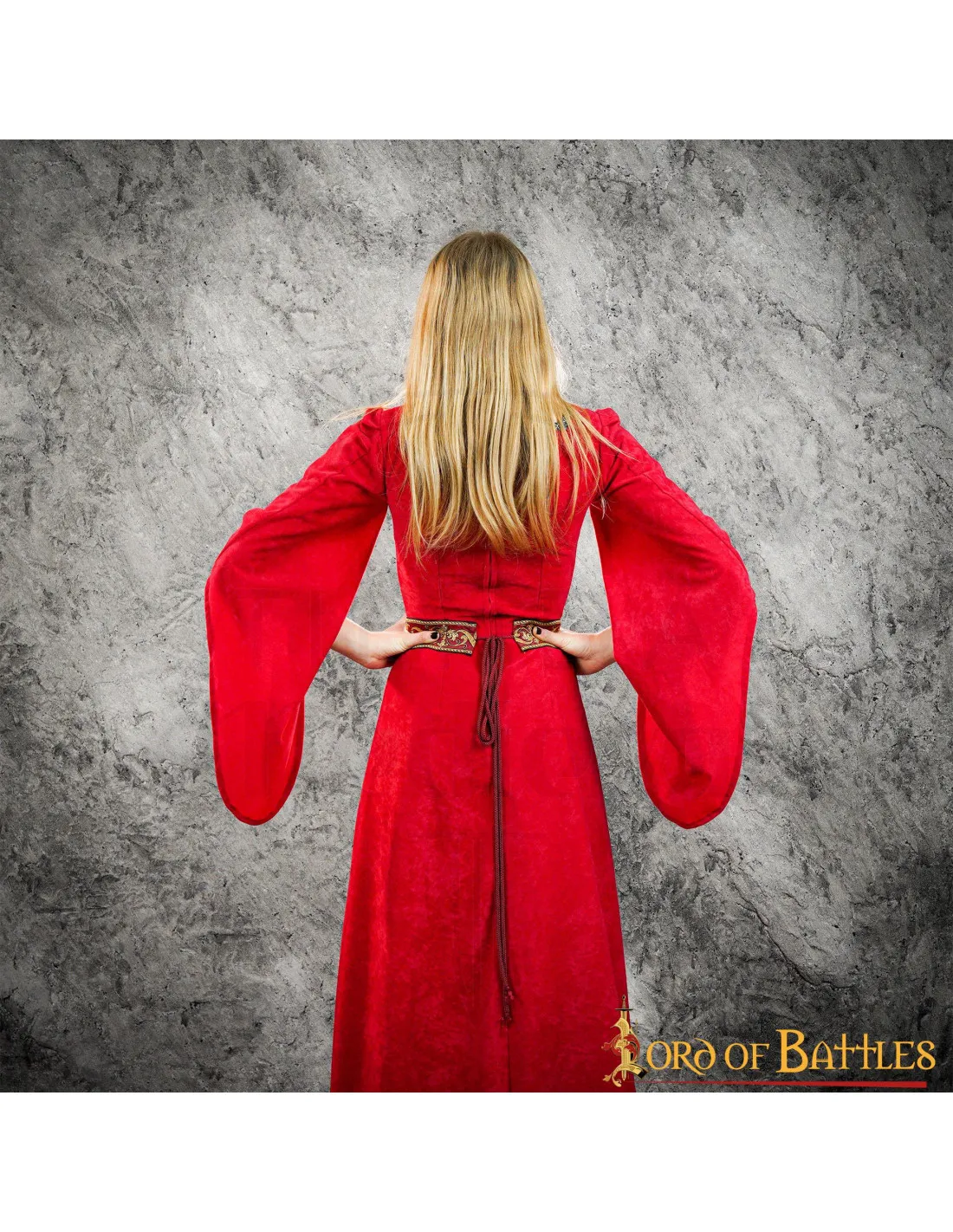 Robe Médiévale Courtisane Jimena - Rouge ⚔️ Boutique Épées