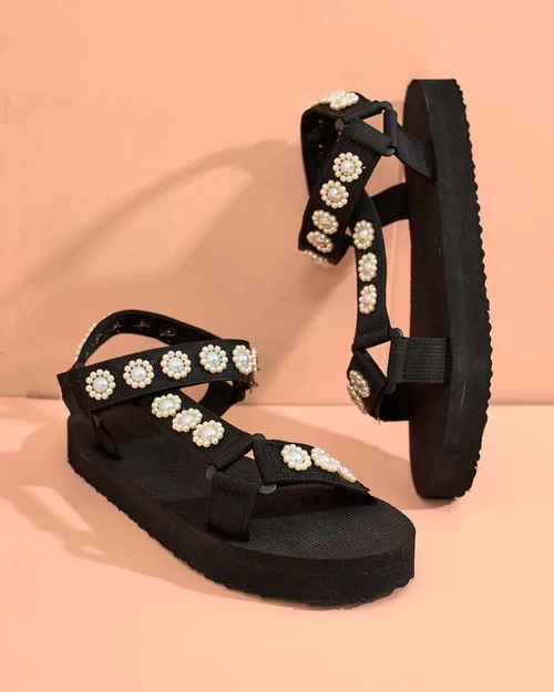 Royalfashion Sandales de sport à semelle plate pour femmes