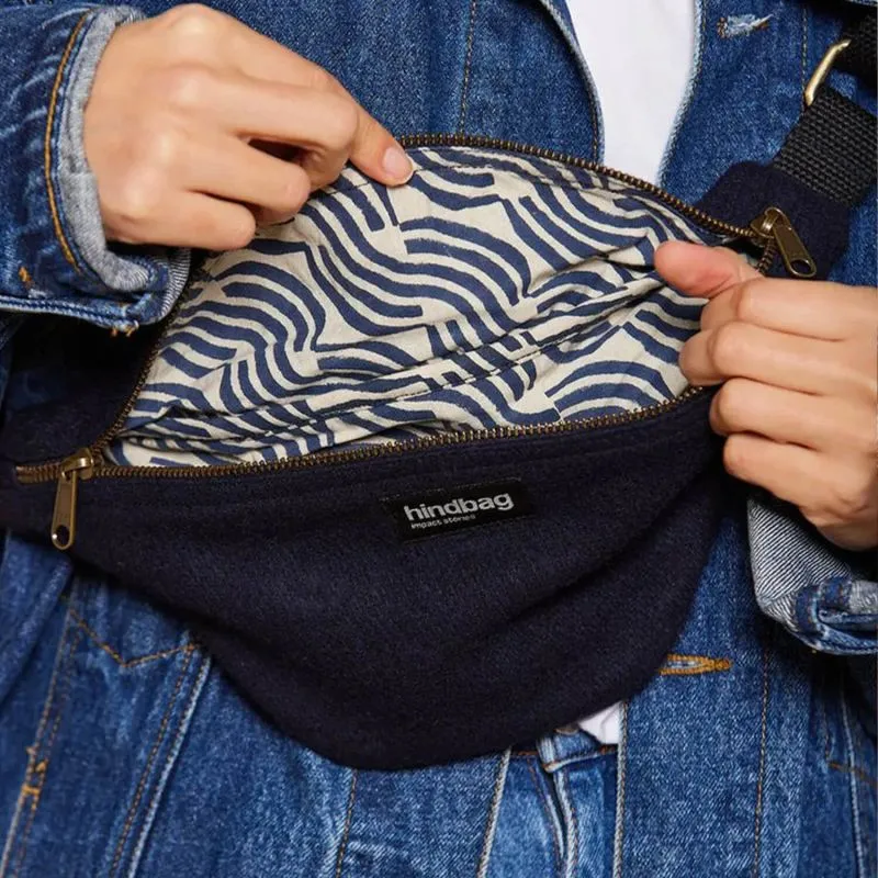 Sac banane Hindbag Olivia 32 cm Navy - Bleu