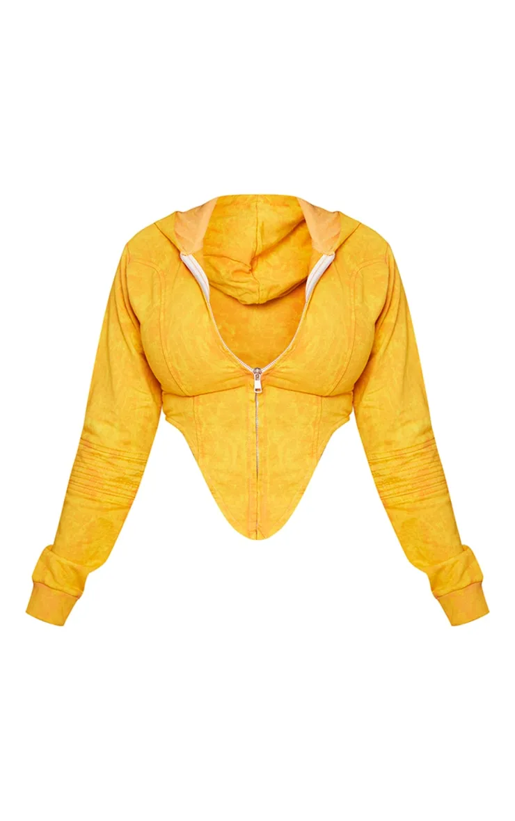 Shape Hoodie orange délavé à détail corset