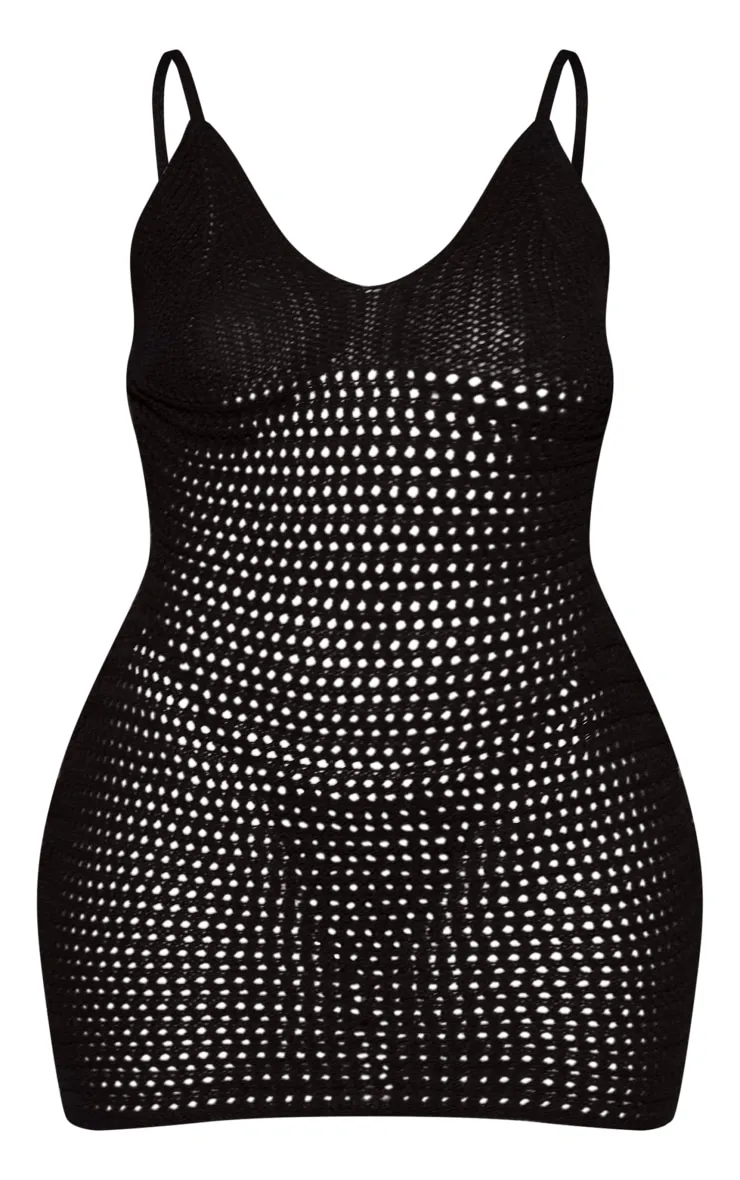 Shape Mini robe en maille crochetée noire à bretelles