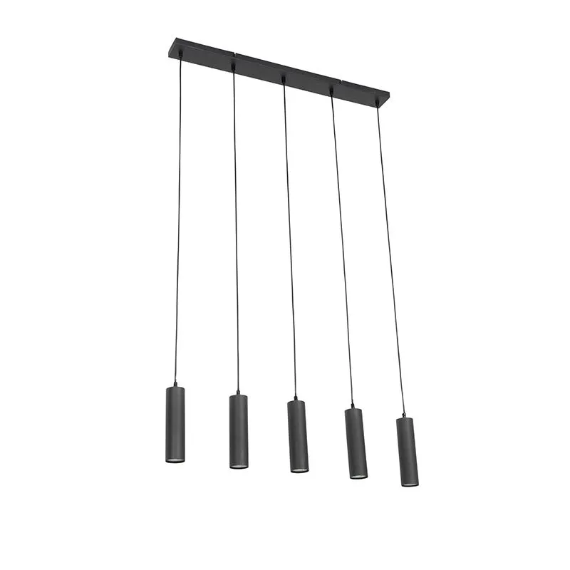 Suspension moderne noire 5 lumières - Jeana