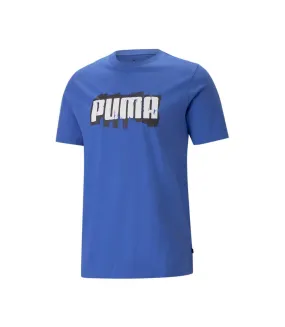 T-shirt Bleu Homme Puma Wording