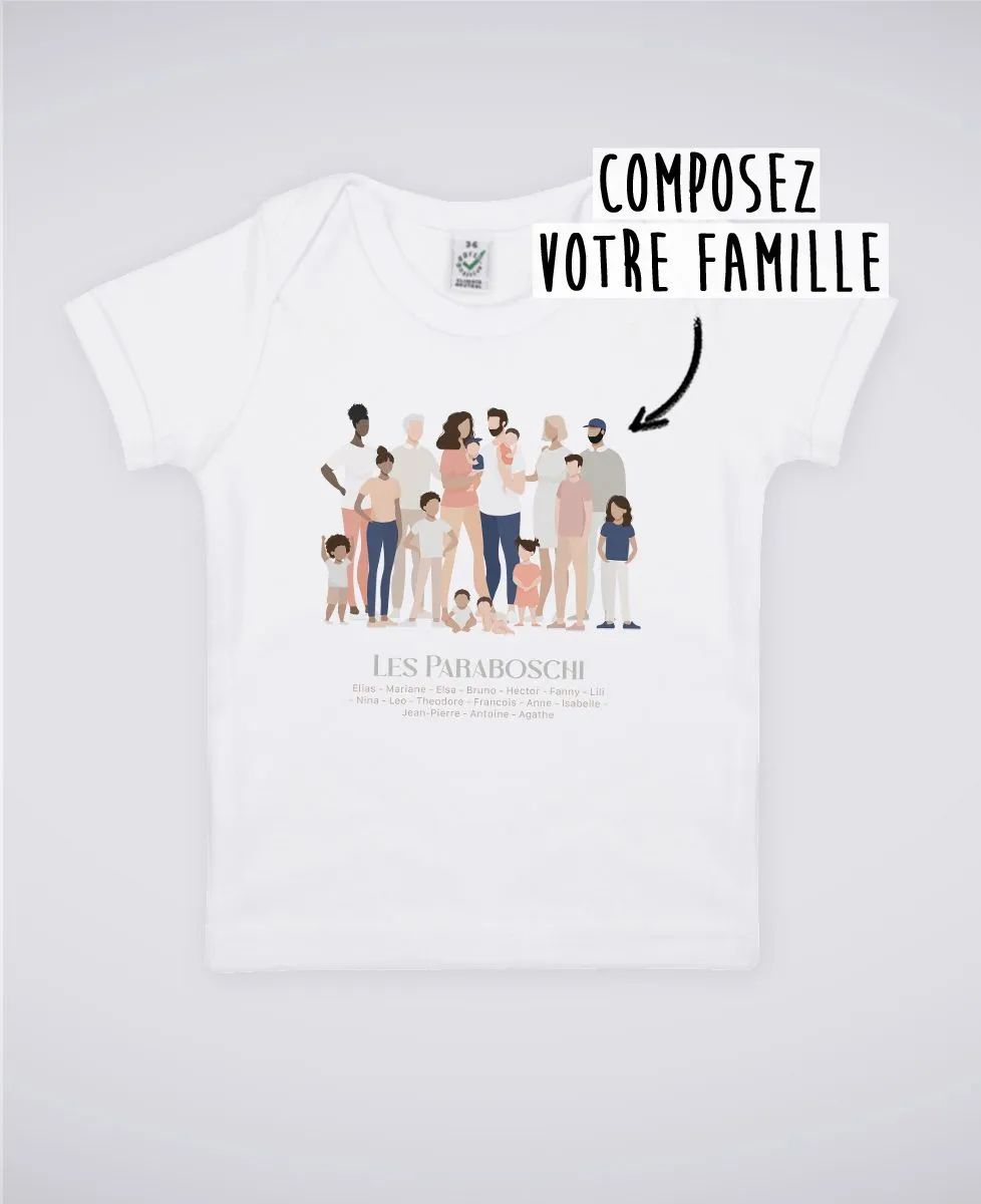 T-Shirt bébé Famille nombreuse personnalisé