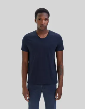 T-shirt L'Essentiel marine col V Homme