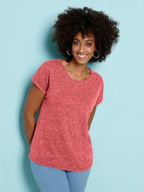 T-shirt manches à revers fixe