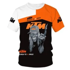 T-shirt moto Ready to Race Skull Rider