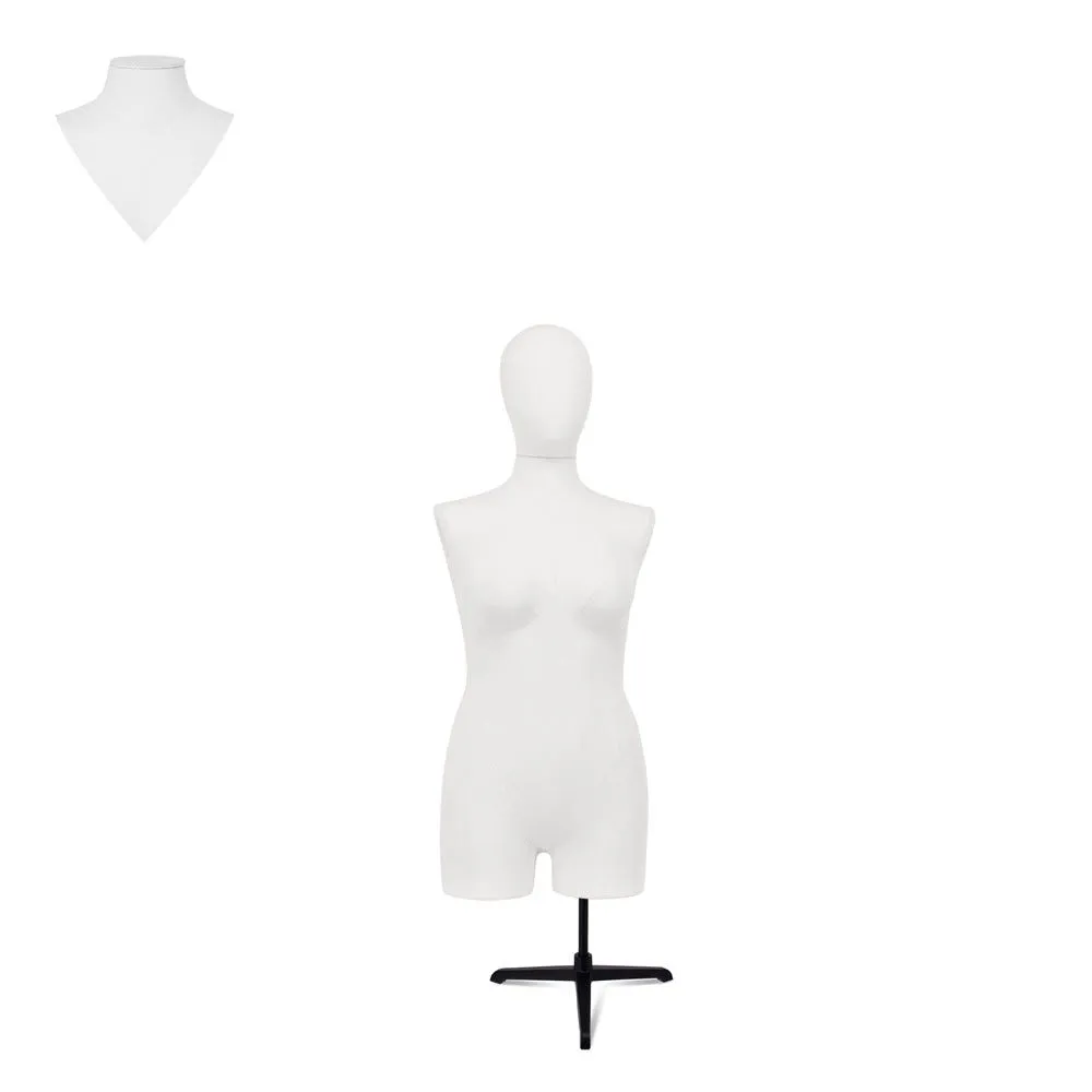 Torso femme EU40/42 tissu blanc tripode court en noir mat