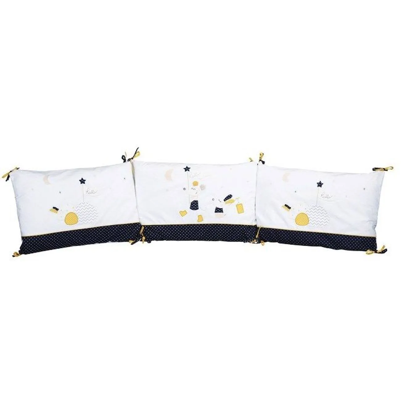 Tour de lit en coton blanc - SAUTHON - HELLO - Bébé - 120x60 ou 140x70 blanc - Sauthon