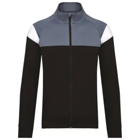 Veste de survêtement zippée - Unisexe - PA390 - noir et gris 