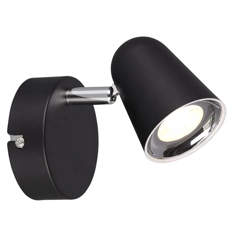 Zwarte wandspot Taj, kunststof, modern, 3 watt